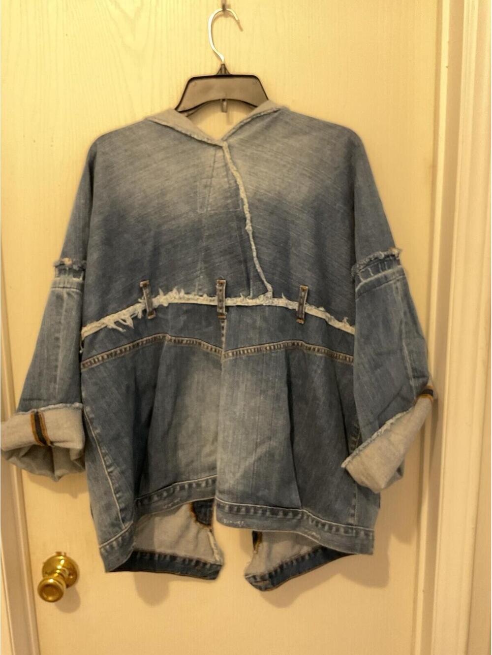 True Religion Washed Blue Oversized Denim Jacket - Picture 7 of 10